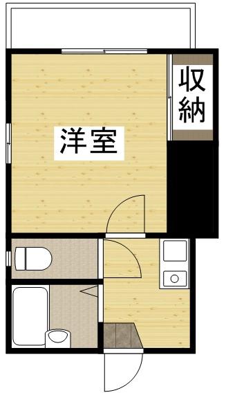 西川原第3レジデンス(1K/1階)の間取り写真