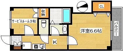グランドールII(1SK/3階)の間取り写真