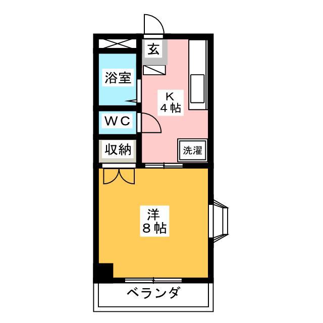 フラワーハイツ(1K/2階)の間取り写真