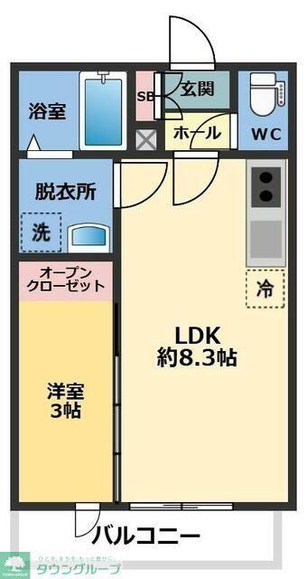 メゾン・ドゥ・アッシュ南柏(1LDK/3階)の間取り写真