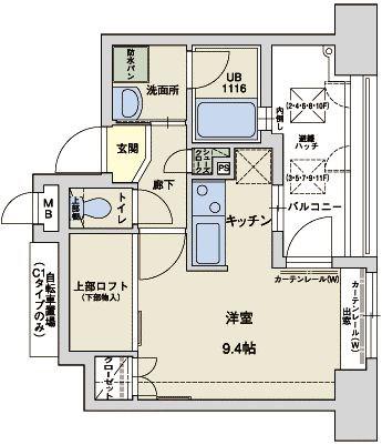 アクタス大手門II(ワンルーム/8階)の間取り写真