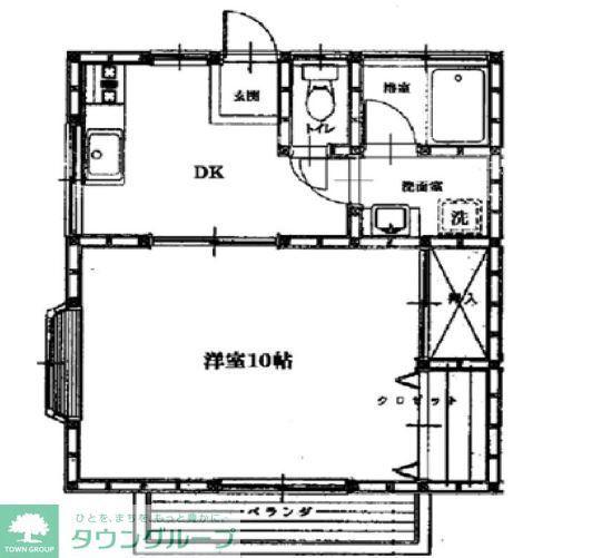 第1フジハイム(1DK/1階)の間取り写真
