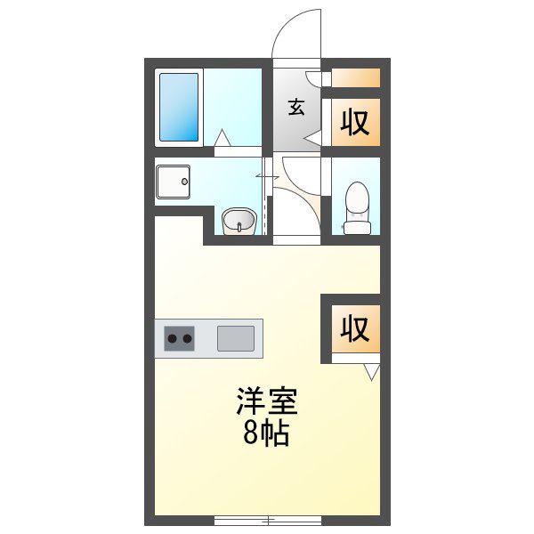 コンフォート小山(1K/1階)の間取り写真