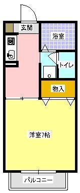 グリーンパレス(1K/1階)の間取り写真