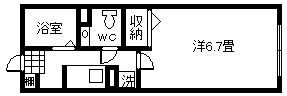 タウンコート谷山(1K/2階)の間取り写真