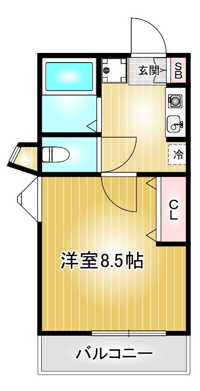 富士レイホービル第3(1K/2階)の間取り写真