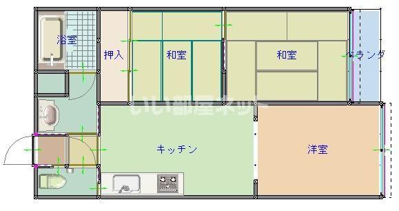 第3大成ビル(3DK/5階)の間取り写真