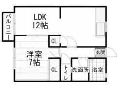 カンパーニュ(1LDK/1階)の間取り写真