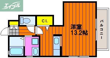 エスポワール(ワンルーム/1階)の間取り写真