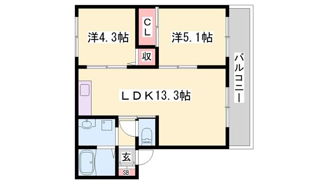 フレグランスアガ(3DK/1階)の間取り写真