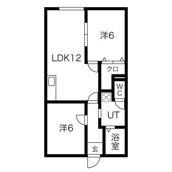 ヴィラMK(2LDK/2階)の間取り写真