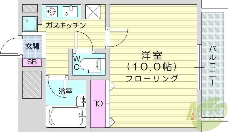 メゾンコモッド(1K/1階)の間取り写真