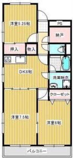 プリムローズ(3SDK/4階)の間取り写真