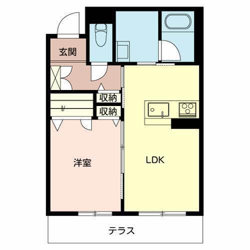 シャーメゾン山王ヒルズA(1LDK/1階)の間取り写真