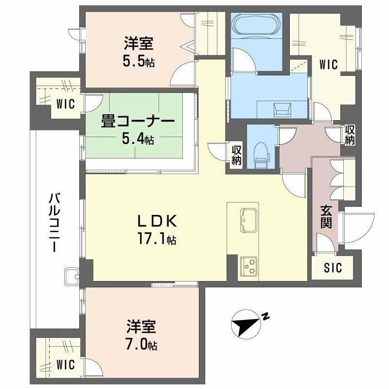アルテーヌ浜寺元町(2SLDK/2階)の間取り写真