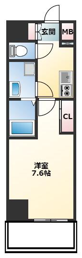 NEUA NARUMI(1K/6階)の間取り写真