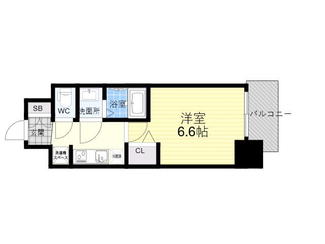 アドバンス北大阪ロワン(1K/4階)の間取り写真