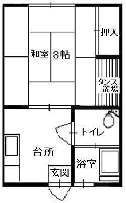 コーポ日和(1K/1階)の間取り写真