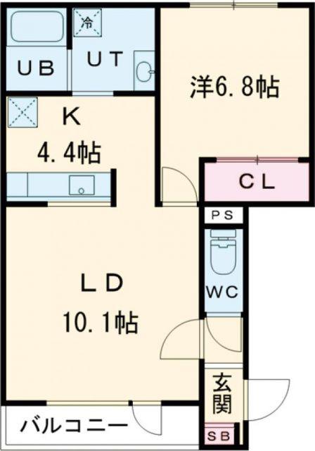 アルグレース北彩都(1LDK/2階)の間取り写真