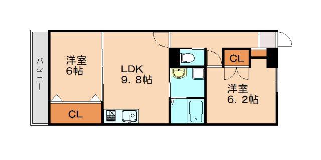 サンフラワーマンション(2LDK/2階)の間取り写真