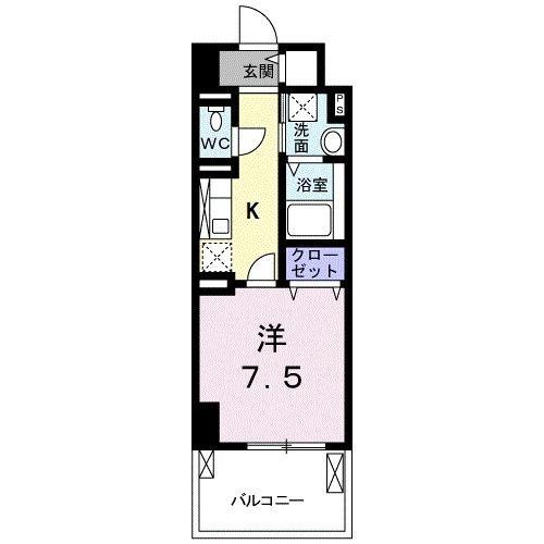 ケイマイティⅡ(1K/6階)の間取り写真