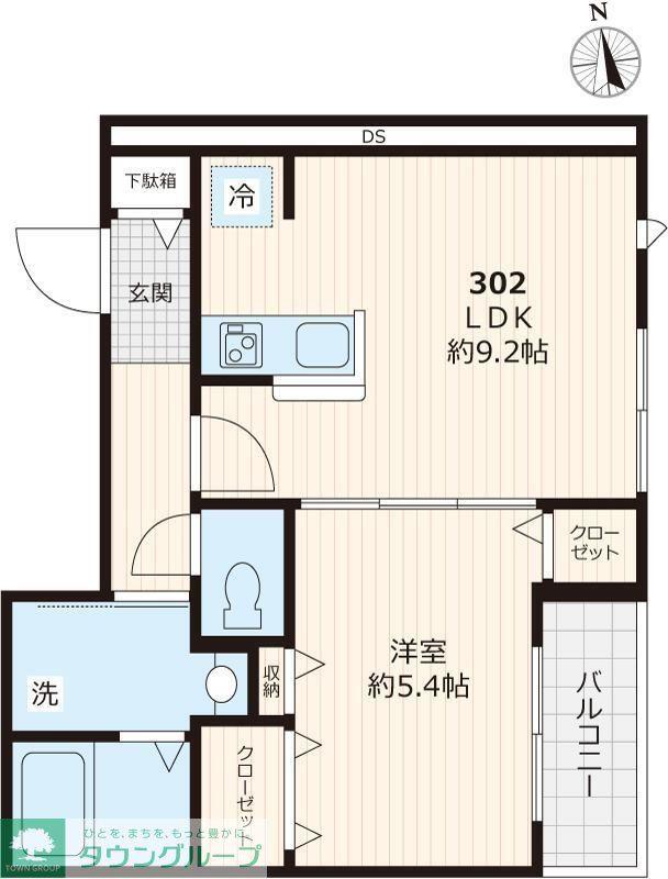 フィカーサ 神領堀(1LDK/3階)の間取り写真