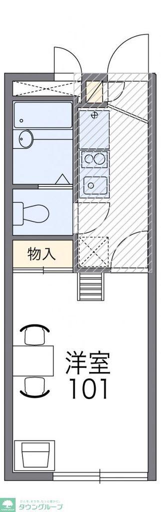 レオパレスコーポ御代川II(1K/1階)の間取り写真