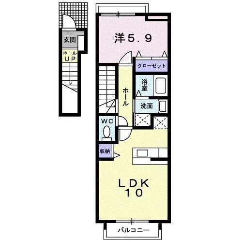 サニー・ガーデン(1LDK/2階)の間取り写真