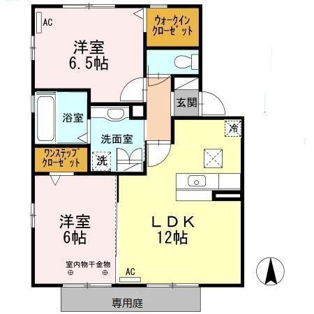 ムーンウェーブ(2LDK/1階)の間取り写真