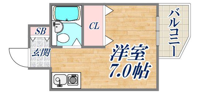 サムティ灘駅前(ワンルーム/4階)の間取り写真
