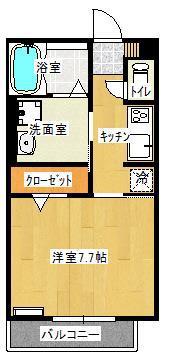 アリューシャン コート(1K/2階)の間取り写真