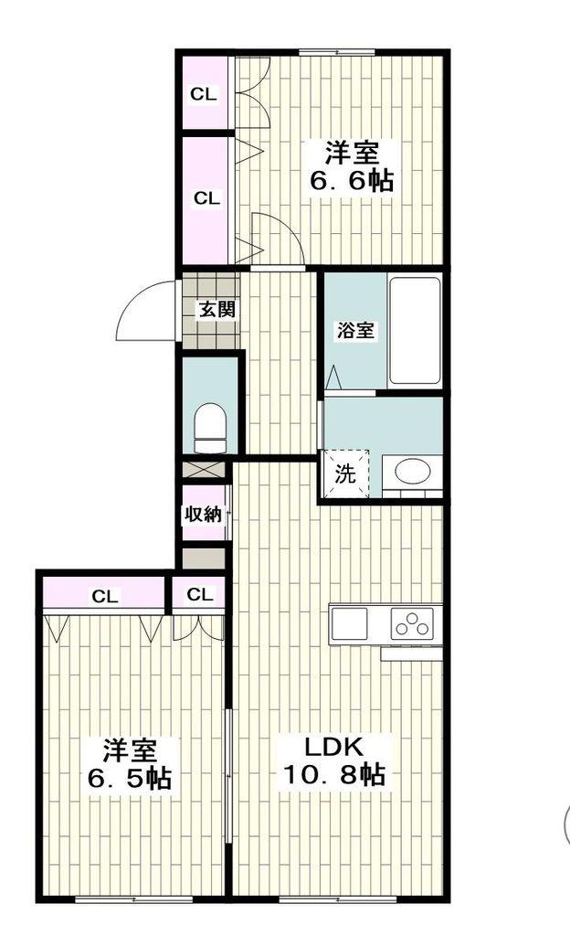フォーレスト湘南台I(2LDK/1階)の間取り写真