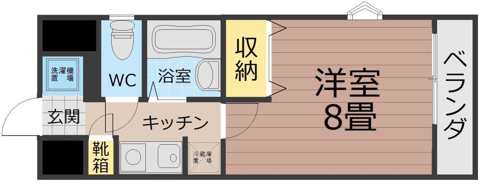 サンモール中央(1K/6階)の間取り写真