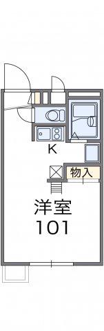 レオパレスルニI(1K/1階)の間取り写真
