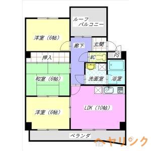 グランパス18(3LDK/3階)の間取り写真