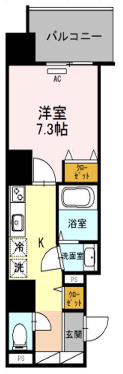 エトワール阿波座(1K/9階)の間取り写真