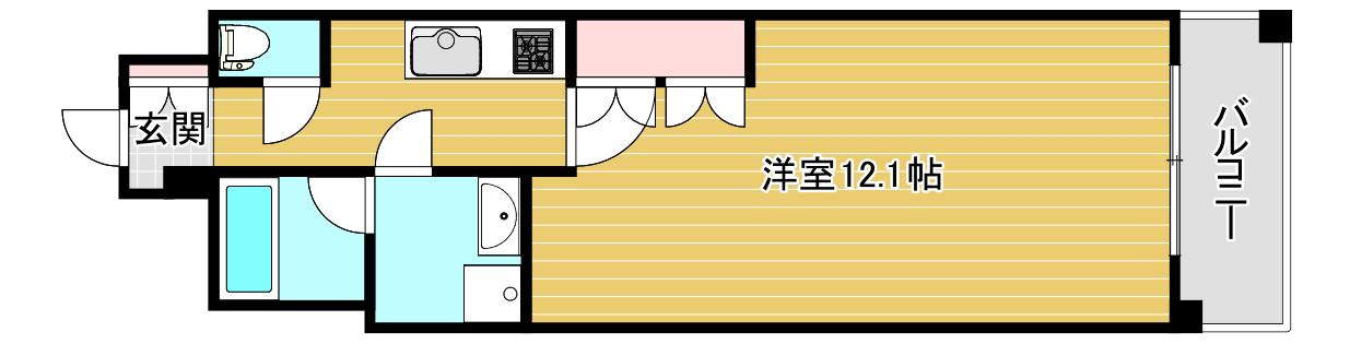 KAISEI阿波座(1K/6階)の間取り写真