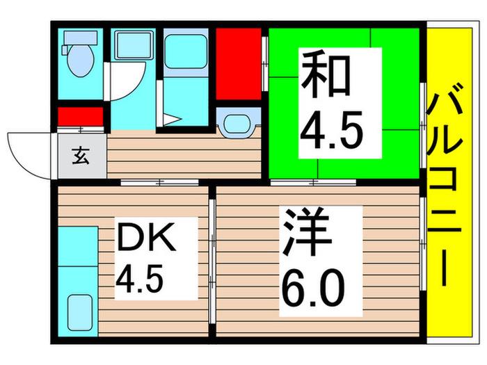 コーポ鈴木(2DK/2階)の間取り写真