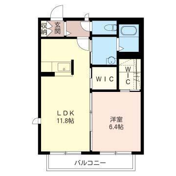 ミューザ(1LDK/2階)の間取り写真