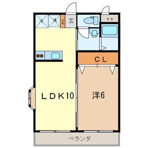 フローレス八番館(1LDK/3階)の間取り写真