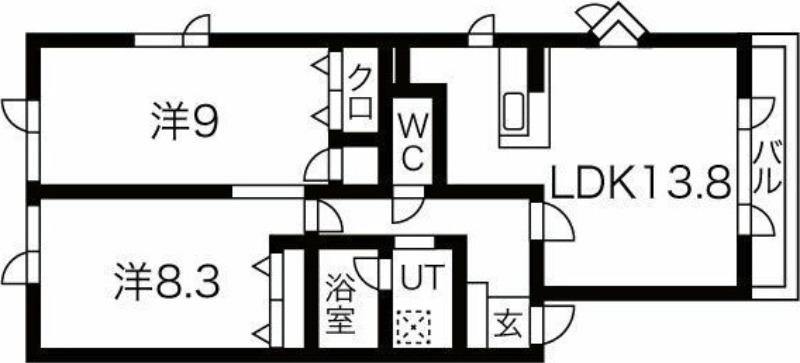 エスポワール(2LDK/3階)の間取り写真