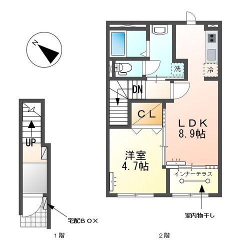 PRIME17(1LDK/2階)の間取り写真