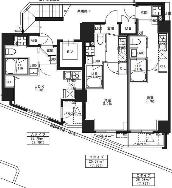 S-RESIDENCE 池袋NORTE(1K/9階)の間取り写真