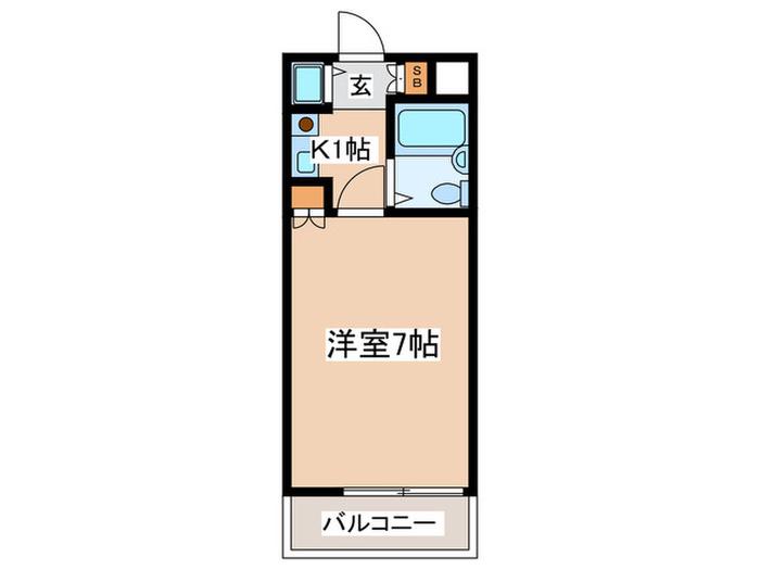 たまプラーザフラット(1K/3階)の間取り写真