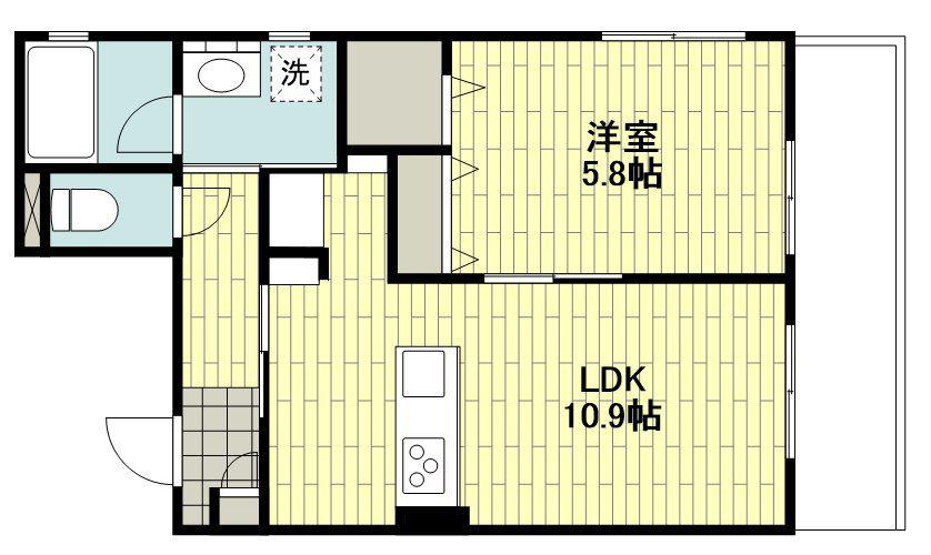 ヘーベルメゾン駒岡(1LDK/3階)の間取り写真