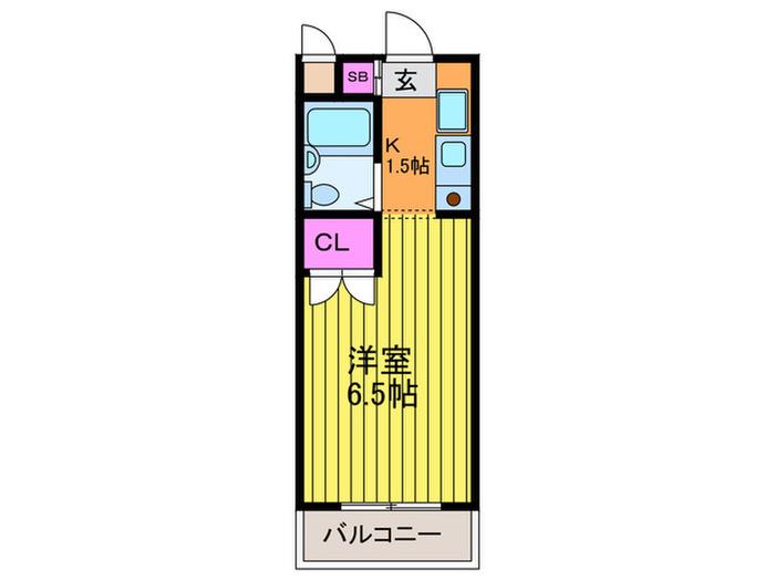 シンプルライフB棟(1K/3階)の間取り写真