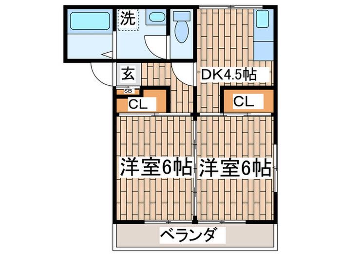 小林マンション(2DK/2階)の間取り写真