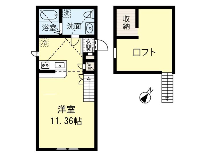 LEBENS GARDEN II(1K/1階)の間取り写真