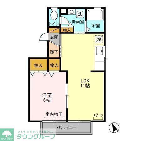 ヴェルドミールA(1LDK/1階)の間取り写真