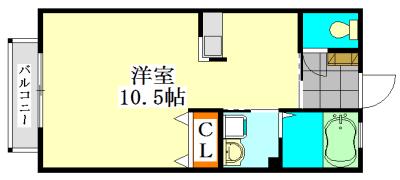 イストワール壱番館(ワンルーム/1階)の間取り写真